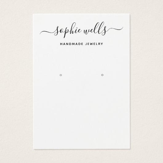 Script Black White QR Code arring Display Holder Visitekaartje (Voorkant)