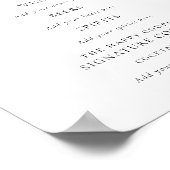 Script Black White Wedding Drinken Bar Sign Poster (Hoek)