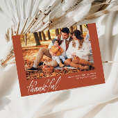 script blanc carte photo d'action de grâce orange