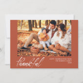 script blanc carte photo d'action de grâce orange (Devant)