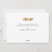 script blanc carte photo d'action de grâce orange (Dos)