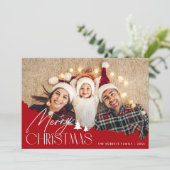 script blanc festif joyeux carte photo de noël (Debout devant)