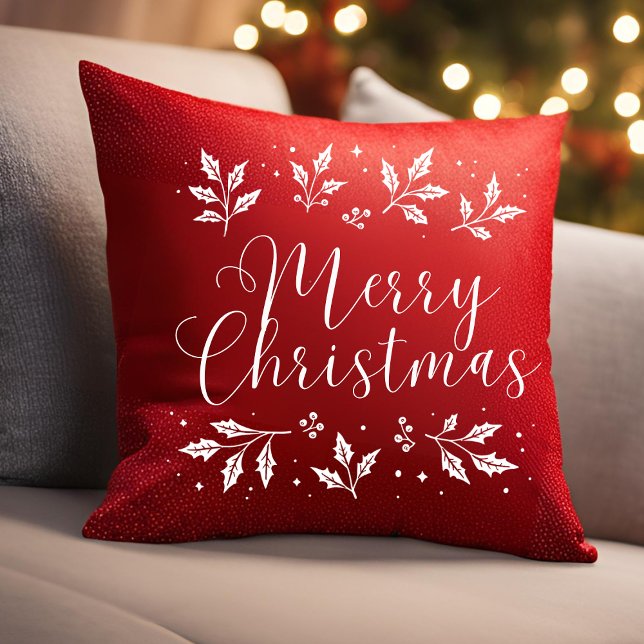 Script blanc moderne Joyeux Oreiller de Noël (Créateur téléchargé)