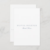 Script Blauw & Wit Bruids Douche Uitnodiging (Voorkant / Achterkant)