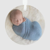 Script bleu moderne Religieux Garçon Baptême Photo (dos)