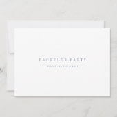 Script Blue & White Bachelor party Carte d'invitat (Devant)