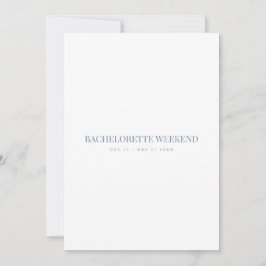 Script Blue & White Bachelorette Weekend Kaart