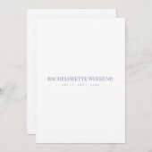 Script Blue & White Bachelorette Weekend Kaart (Voorkant / Achterkant)