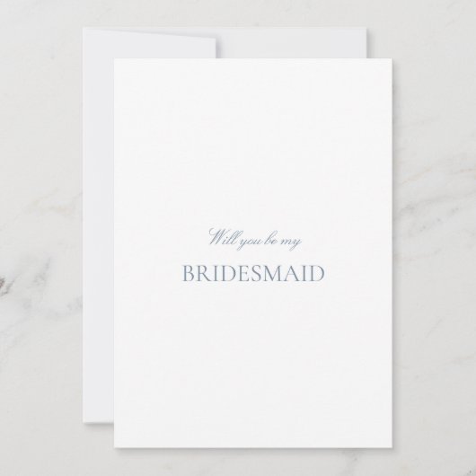 Script Blue & White Bridesmaid Proposal Kaart (Voorkant)