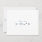 Script Blue & White Bridesmaid Proposal Kaart (Voorkant)