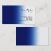 Script Blue White Plain Simple Visitekaartje (Voorkant / Achterkant)