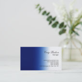 Script Blue White Plain Simple Visitekaartje (Staand voorkant)