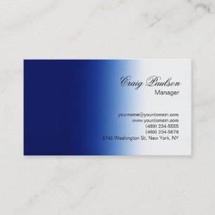 Script Blue White Plain Simple Visitekaartje