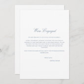 Script Blue & White Verloving Announcement Kaart (Voorkant / Achterkant)