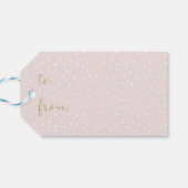 Script Blush & Gold Joy | Étiquette cadeau de vaca (Dos Horizontal)