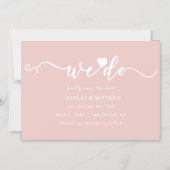 Script Blush Heart We doen de datum opslaan Magnetische Uitnodiging (Voorkant)