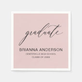 Script Blush Pink Afstuderen Afstuderen Servet (Voorkant)