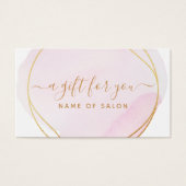 Script Blush Pink Waterverf Gold Circle Gift Kaart (Voorkant)