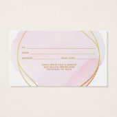 Script Blush Pink Waterverf Gold Circle Gift Kaart (Achterkant)