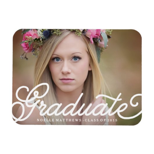 Script Boho | Magnet de graduation (Horizontal)