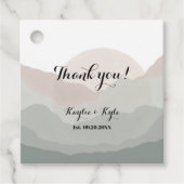 Script Boho Mountain Wedding Anniversary  Bedankjes Labels (Voorkant)