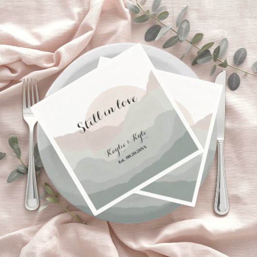 Script Boho Watercolor Berg Jubileum  Servet