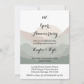 Script Boho Watercolor Mountain 1st Anniversary Kaart (Voorkant)
