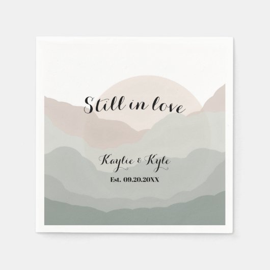 Script Boho Watercolor Mountain Anniversary  Servet (Voorkant)