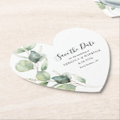 Script Botanische Eucalyptus bruiloft Bewaar de da Kartonnen Onderzetters (Gekanteld)