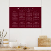 Script Bourgondië Trouwzaal Stoelindeling Poster (Keuken)