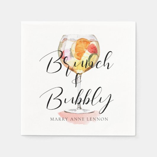 Script Bridal Brunch Cocktail Napkins Servet (Voorkant)