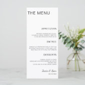Script Bruiloft Diner Minimalistische Bruiloftsrec Menu (Staand voorkant)