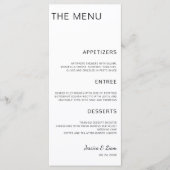 Script Bruiloft Diner Minimalistische Bruiloftsrec Menu (Voorkant)
