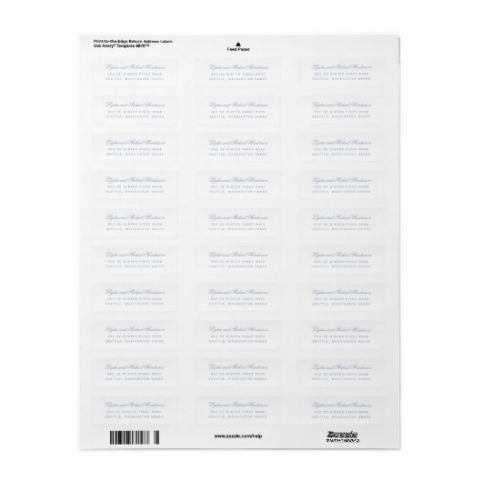 Script Bruiloft Retouradres Etiket (Full Sheet)