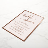 Script Bruiloftsfeest Roze Goud Folie Uitnodiging (Gedraaid)