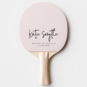 Script Calligrafie Naam Minimalistisch Blush Roze Tafeltennisbatje