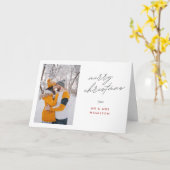 Script Calligrafie Prettig Kerstfeest Foto Vakanti Kaart (Gele Bloem)