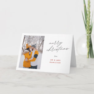 Script Calligrafie Prettig Kerstmis Foto Vakantie Kaart