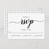 Script calligraphie mariage élégant carte RSVP (Devant / Derrière)