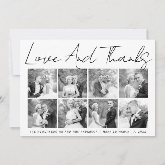 Script calligraphie mariage Merci photo collage (Devant)