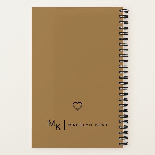 Script Calligraphy Personalized Gold Notitieboek (Achterkant)