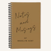 Script Calligraphy Personalized Gold Notitieboek (Voorkant)