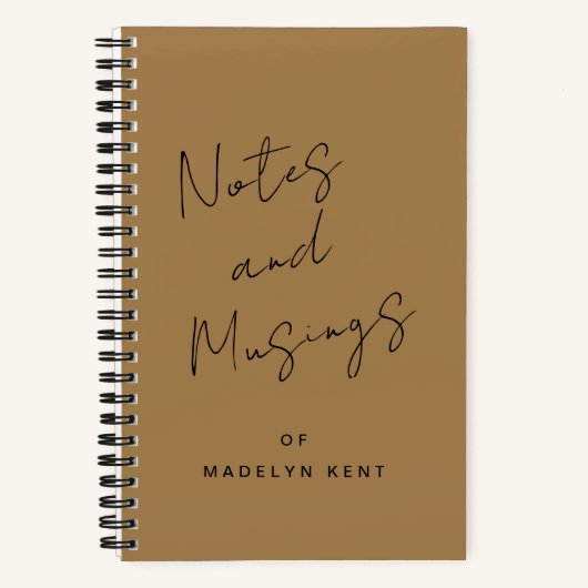 Script Calligraphy Personalized Gold Notitieboek (Voorkant)