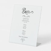 Script Calligraphy Wedding Drinken Menu Sign Reclamebord Met Voetstuk (Voorkant)