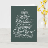 Script Carte de Noël en vert (Fleur jaune)