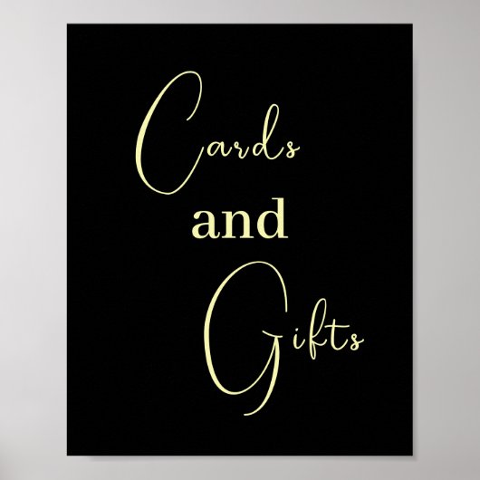 Script Cartes et cadeaux Black et Gold Poster (Devant)