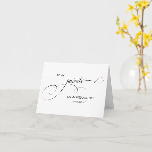 Script chic à mes parents sur ma carte de jour de  (Fleur jaune)