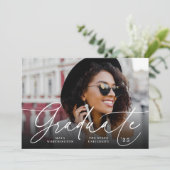 Script chic | Faire-part d'obtention d'une licence (Debout devant)