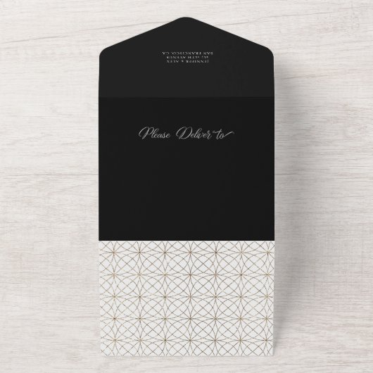 Script Chic Mariage moderne tout en une invitation (Dehors)