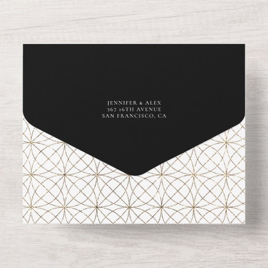 Script Chic Mariage moderne tout en une invitation (Verso)